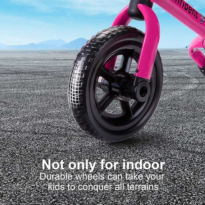 YGJT 3 in 1 Tricycle for Toddlers Age 2-5 Years Old, Folding Kids Balance Bike with Adjustable Seat and Removable Pedal, Toddler Bike Ride-on Toys for Infant, Gifts for Baby Boys Girls Birthday(Pink)