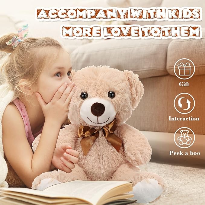 Zhanmai 9 Packs Cute Bear Stuffed Animals 14 Inch Plush Bears in 7 Colors Stuffed Animals Bulk for Valentine Gift Graduation Baby Shower Birthday Party Favor(Multicolor)