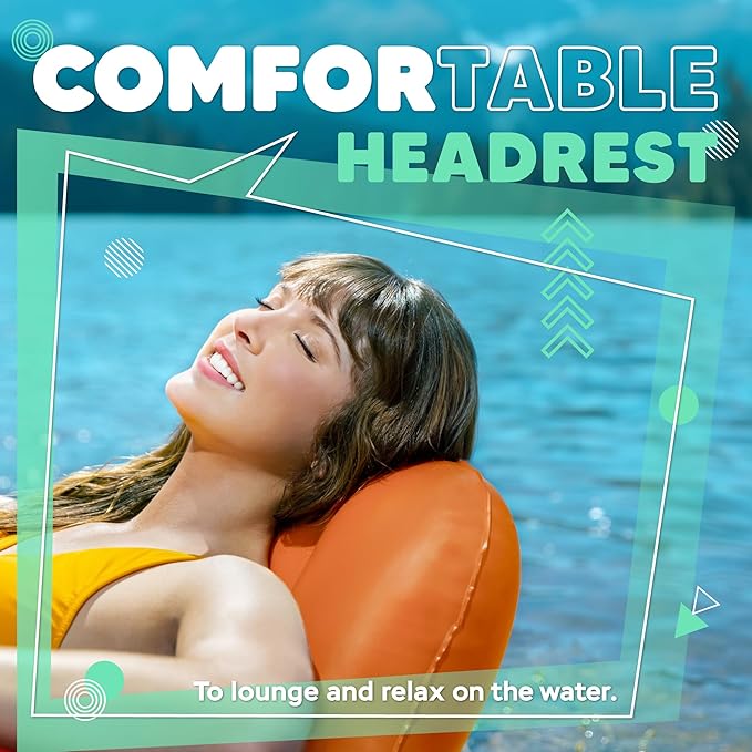 2025 New & Upgraded Sunlite Sports Heavy Duty River Tube Inflatable, Premium Water Float to Lounge Above Lake and River, Outdoor Water Raft Sport Fun, Recreational Use