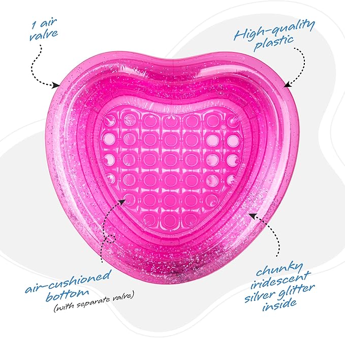 ArtCreativity Sparkly Inflatable Kiddie Pool with 3 Levels, Transparent Blow Up Pool for Kids with Silver Glitter and Cushioned Bottom, Easy to Inflate Outdoor Pools for Backyard, Summer Toys for Kids