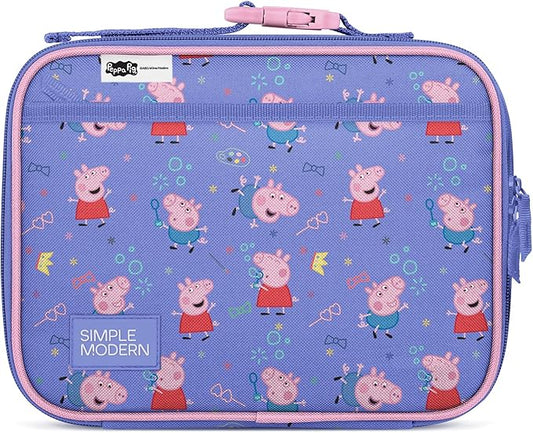 Simple Modern Peppa Pig Kids Lunch Box for School | Reusable Insulated Lunch Bag for Toddler, Girl, and Boy | Meal Containers with Exterior & Interior Pockets | Hadley Collection | Peppa Pig Bubbles
