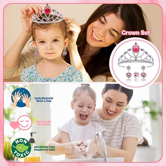 Kids Makeup Sets for Girls 5-8, 68 Pcs Kids Makeup Kit for Girls Non-Toxic Washable Real Cosmetic Set, Play Make Up Kit, Toddlers Birthday Gifts Princess Toys for 3 4 5 6 7 8 9 10 11 12 Year Old