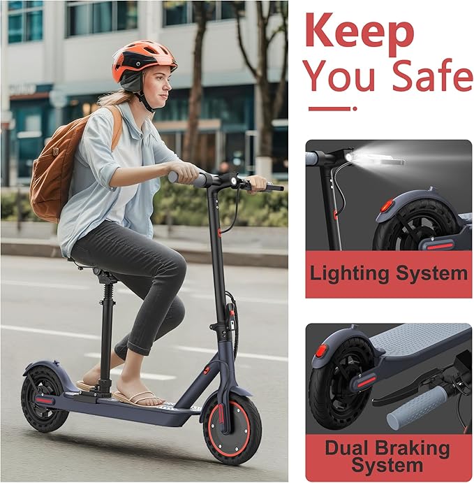 Electric Scooter for Adults, 8.5/10/14" Tires, 19/22Mph, 350W/500W Motor, 21-28 Miles Range, Folding E-Scooter with Dual Suspension,APP(V1/SPRO/MAX/PRO/X1/X1PRO)