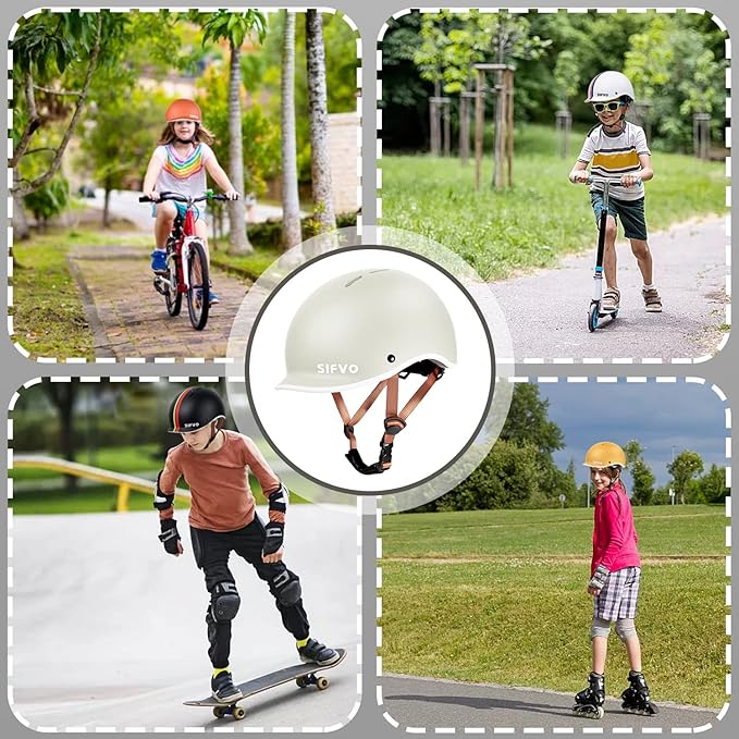 Kids Helmet, SIFVO Kids Bike Helmet Skateboard Helmet Scooter Helmet All-Round Protection Boys Girls Bike Helmet Kids to Youth Extended Visor Adjustable & Durable 51-55cm