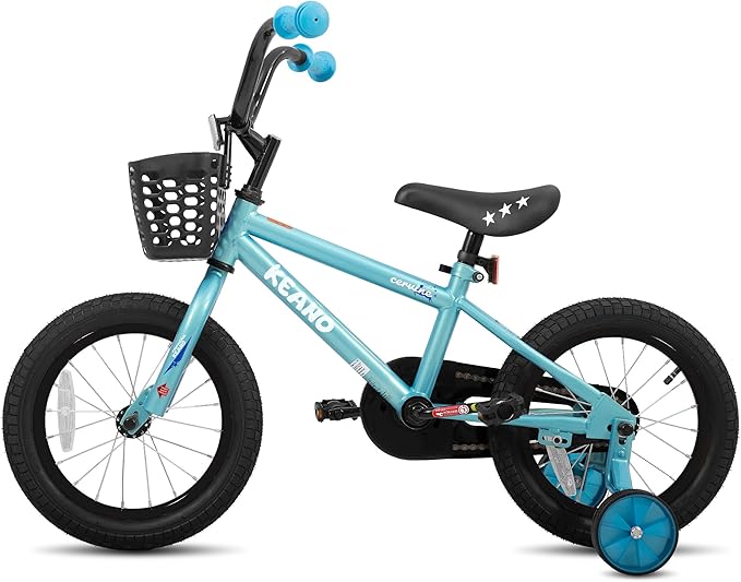KEANO Cervine 14 16 20 Inch Kids Bike for Boys Girls Ages 3-10 Years, 14 16 Inch Toddler BMX Bikes with Training Wheels and Basket, 20 in Children Bicycles with Kickstand