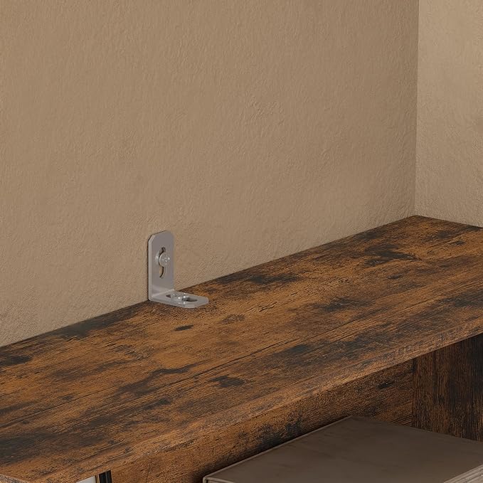 ANCTOR Corner Bookshelf, 6 Tiers Corner Bookcases with Baffles Etagere Shelf Storage Rack for Living Room Home Office, Vintage Brown