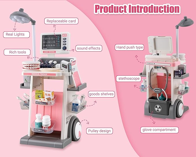 STEM Doctor Playset Doctor Kit for Toddlers 3-5 with Sound and Light Effects, Edical, Doctor Kit for Kids - Gifts of Educational Toys to Stimulate Children's Imagination