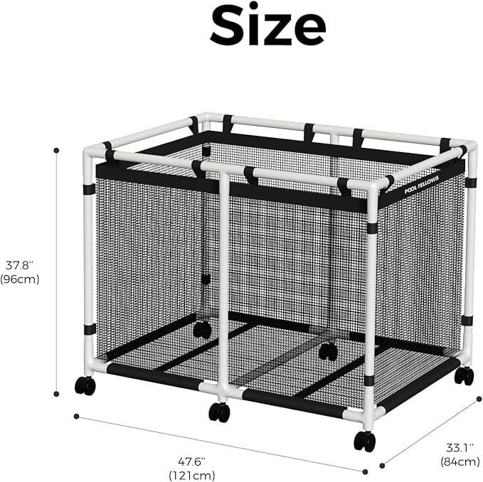 Pool Storage Bin, 214 Gallons, Holder for Noodles, Toys, Floats, Towels, Large Mesh Organizer for Swimming Equipments, Max Style