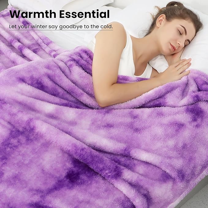 obinsm Fleece Blankets Purple Soft Blanket Fuzzy Throw Blankets for Bed
