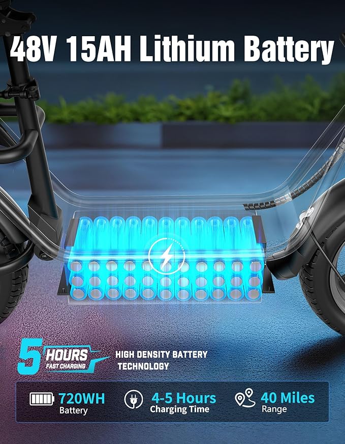 Electric Scooter Adults, 1000W Peak Motor, 40 Miles Range Scooter with Seat, 30MPH Top Speed, Foldable Escooter with Large Middle Basket for Pets and Cargo, Dual Suspension for Commuting