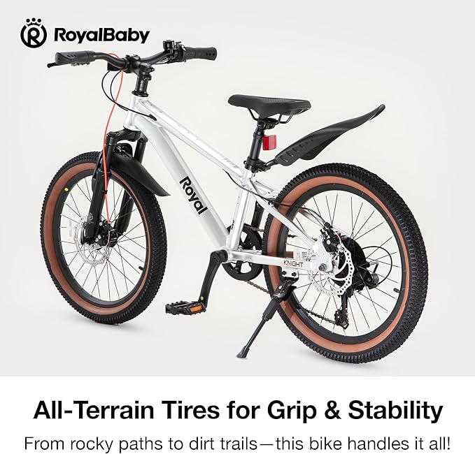 RoyalBaby Kids Mountain Bike for Boys and Girls, Ultra-Light Aluminum 20-24 Inch Wheel Bicycle for 6-14 Years Old Children, 7/21-Speeds Drivetrain