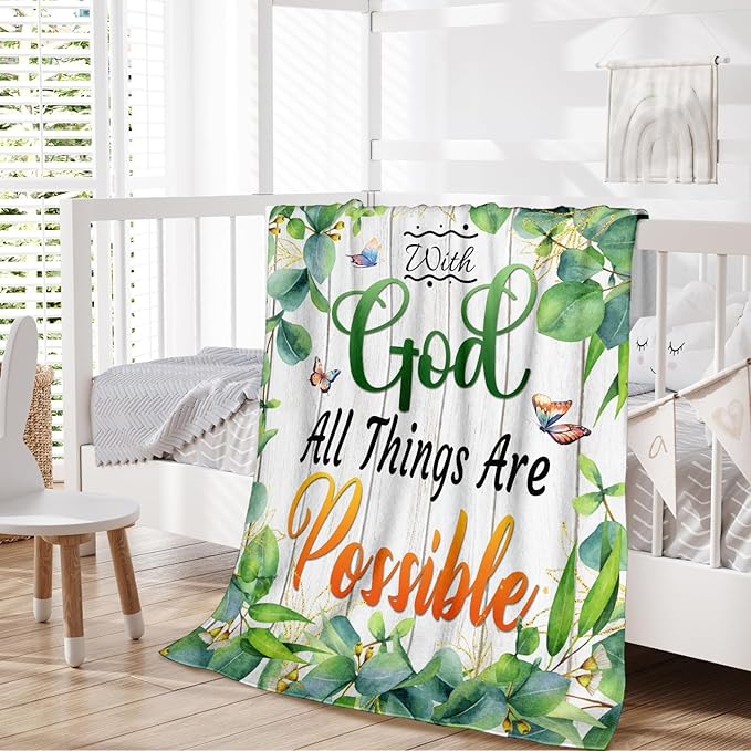 Christian Gifts for Kids Girls, Christian Blankets Birthday Gifts Ideas, Throws for Girls Age 3-4, 30''x40'' Lightweight Soft Inspirational Throw Blanket Decor for Couch, Sofa, Bed