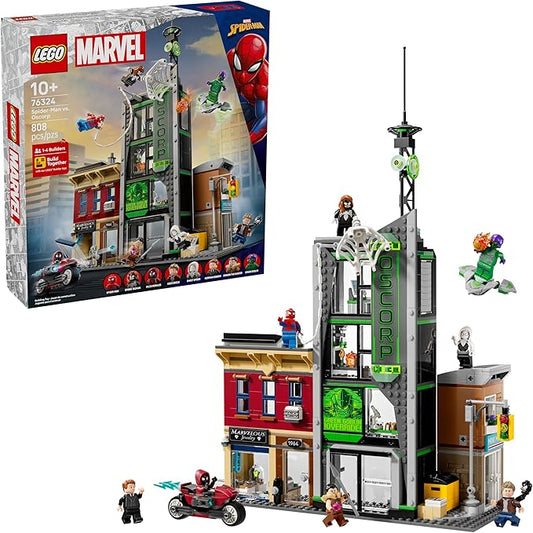 LEGO Marvel Spider-Man vs. Oscorp Building Toy - Pretend Play Set W/8 Toy Minifigures for Boys & Girls, Ages 10+ - Super Hero Building Blocks for Preteens Idea for Birthdays - 76324