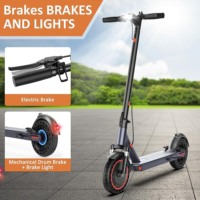 10/8.5" E Scooter for Adults 19-22 MPH Sport Escooter 350W/500W Motor, Electric Scooter 15-22 Miles Range, Bearing 265 LBS/APP Control,with Seat Parent ASIN: B0FHB4G2WQ