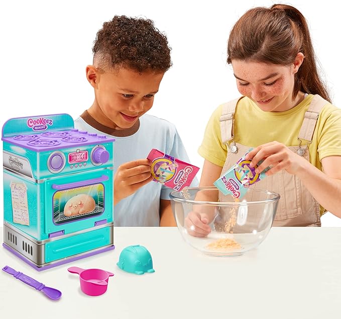 Cookeez Makery Baked Treatz Oven Playset – Interactive Bake & Reveal Toy Oven with Mystery Warm Scented Plush (Barky Bun, Ciacatta Bake, or Wheatney Bunny), Mixing Tools, Dough, & Accessories, 5+