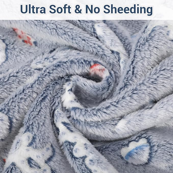 Viviland Kids Throw Blanket Glow in The Dark, Dinosaur Toddler Blankets for Boys, Soft Warm Lightweight Plush Throw Blanket Fleece for Sofa Chair Couch Bed Gift for Kids, 30" x 40"