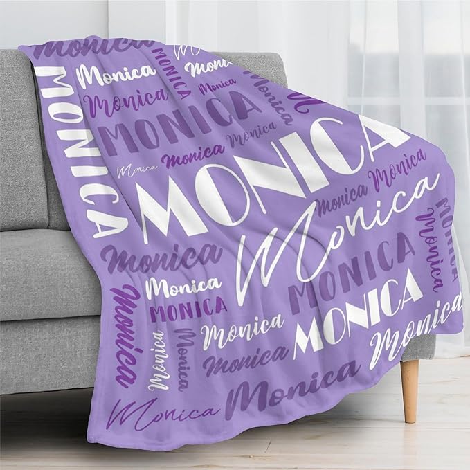 Name Blanket Personalized Blanket for Adult Kids Flannel Customize Throw Blanket Custom (Color 04, 50 x 60 Inches)