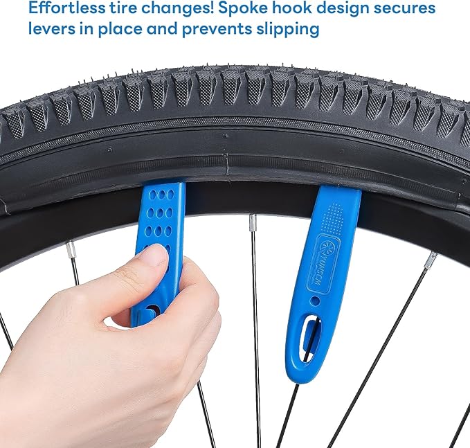 YunSCM 2-Pcs Ultra Strong Plastic Steel Bike Tire Levers, Thickened and Widened Bicycle Tire Levers,Bike tire Replacement Tool,(Blue) Tire Removal Tool for Road Mountain Bike Tires(G231)