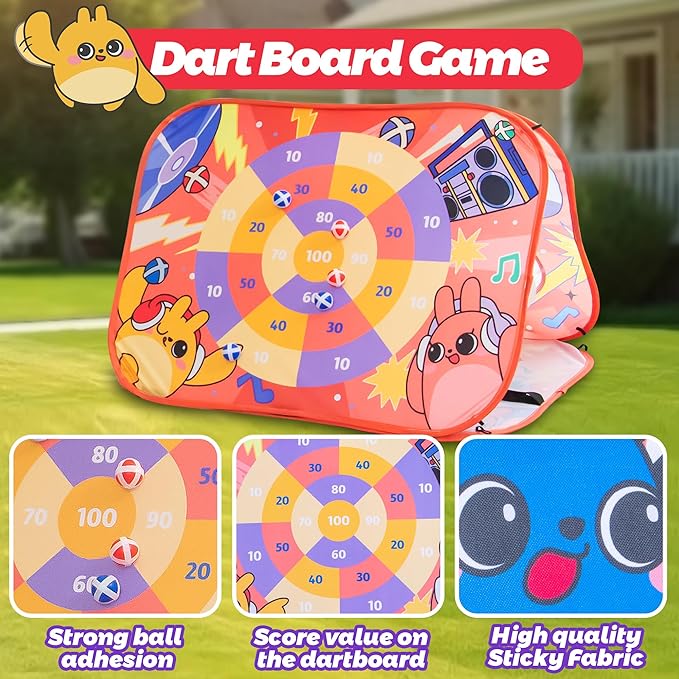 Giant 3 in 1 Bean Bag Toss Game for Kids, Toddler Outdoor Toss Toys for 2 3 4 5 6 7 8 Year Old Boys Girls, Family Party Supplies, Cornhole Party Carnival Games, Lawn Backyard Outside Birthday Gifts