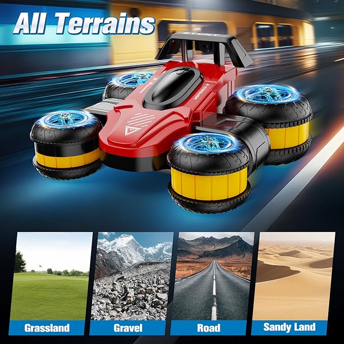 High Speed Drift Remote Control Stunt Deformation Car, Birthday Gifts, for Boys and Girls 3-16 Years Old (Green)