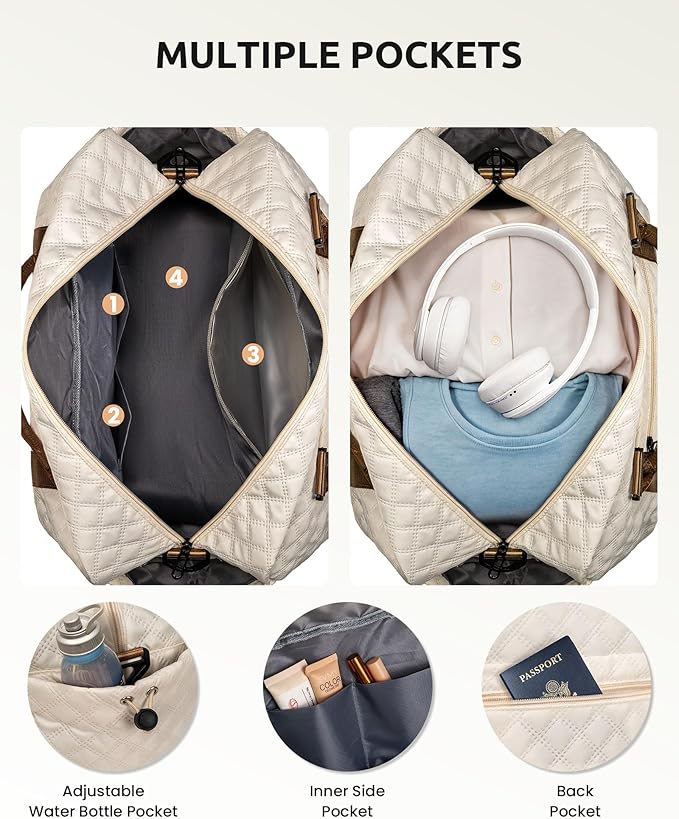 Beach Essentials 11 12 13 14 15 16 17 18 Year Old Girls Gifts-Initial Duffle Bag with Shoe Compartment, Personalized Weekender Bag, Travel Bag with Makeup Bag，Birthday Gift for Her (Letter T)