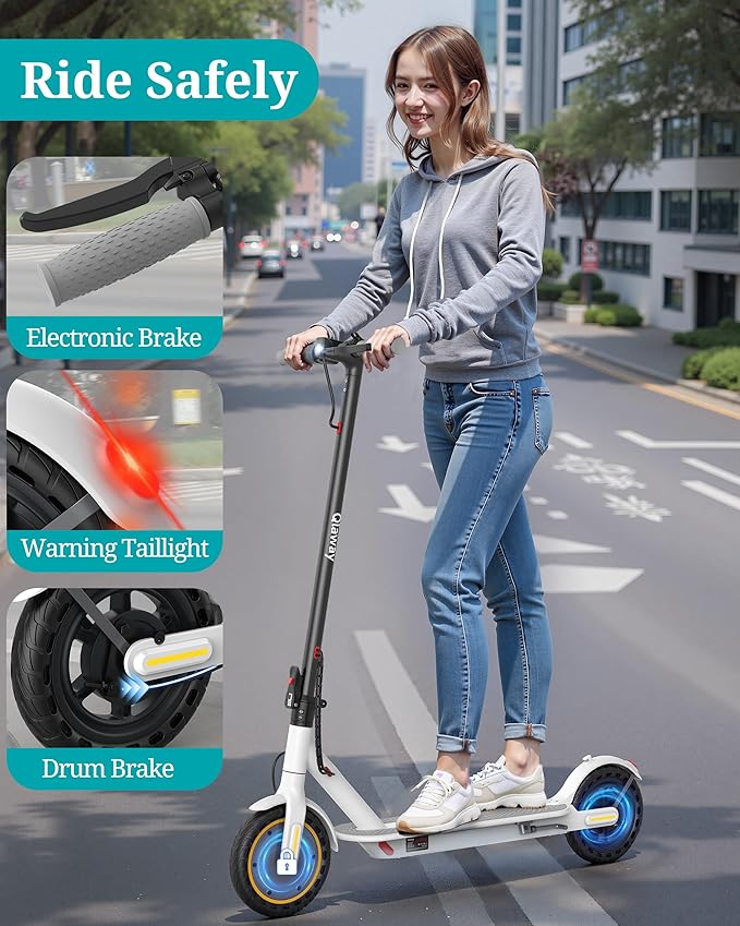 Electric Scooter - 8.5"/10" Solid Tire, Powerful 350W/500W Motor, Top Speed 19 MPH, Max 16-22 Miles Ranges, Load 265LBS, Aluminum Alloy Frame Foldable Commuting Escooter for Adults & Teens
