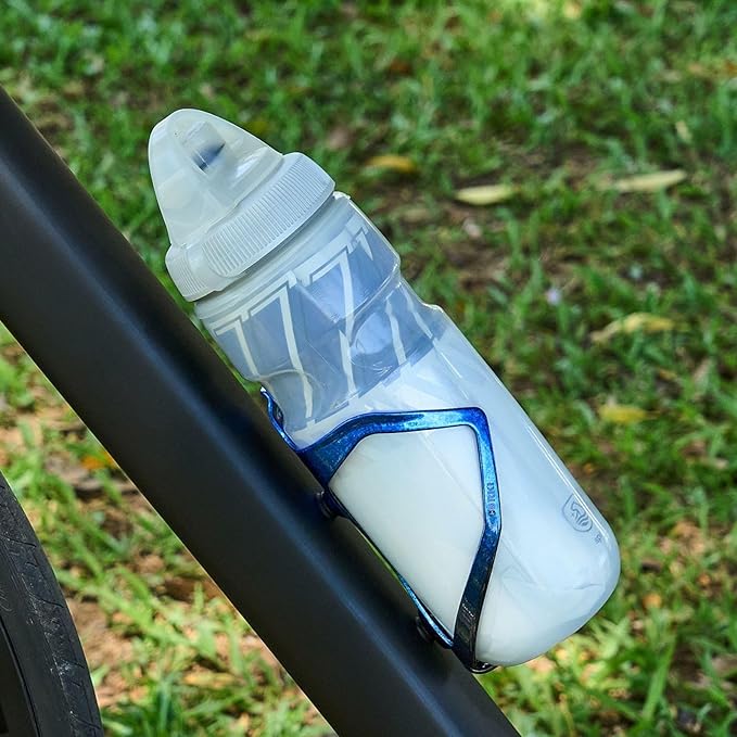 Bike Water Bottle Holder Bicycle Cage for Mountain Road MTB Gravel Adult Bikes Cycling Universal Carrier Rack 2 Pack Aluminum Alloy Ultralight Kettle Drink Accessories Blue Black