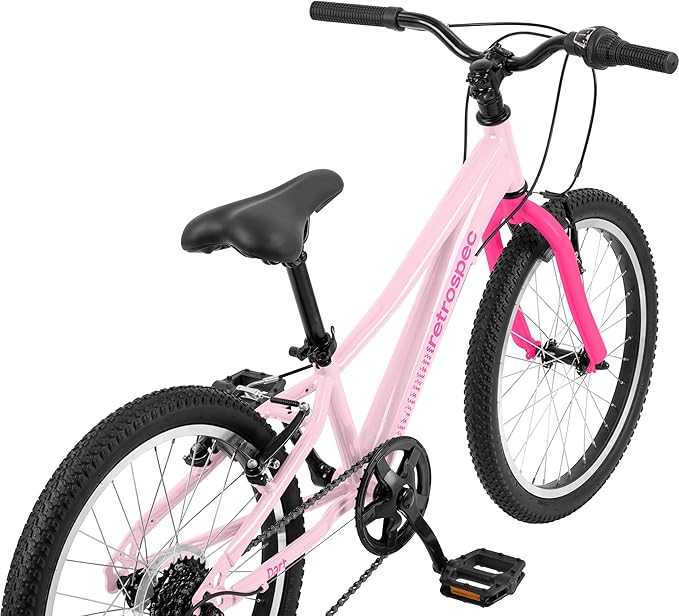 Retrospec Dart 20 & 24 Inch Kids Bike - 7-Speed Hybrid Bicycle for Ages 6-11 with 29in All-Season Tires & Shock Absorption - Adjustable Height Youth Bike with V-Brakes & Smooth Gear Shifting