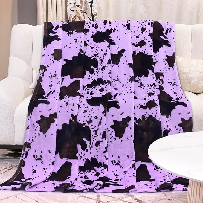 Purple Fleece Blanket King Size - Lightweight Warm Fuzzy Soft Cozy Oversized Bed & Couch Blanket Throw for Adults & Couples All Season 90x108 inches
