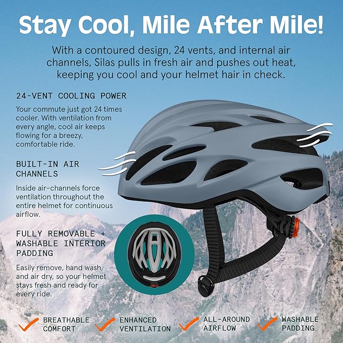Retrospec Silas Adult Bike Helmet with Light for Men & Women - Lightweight, Comfortable