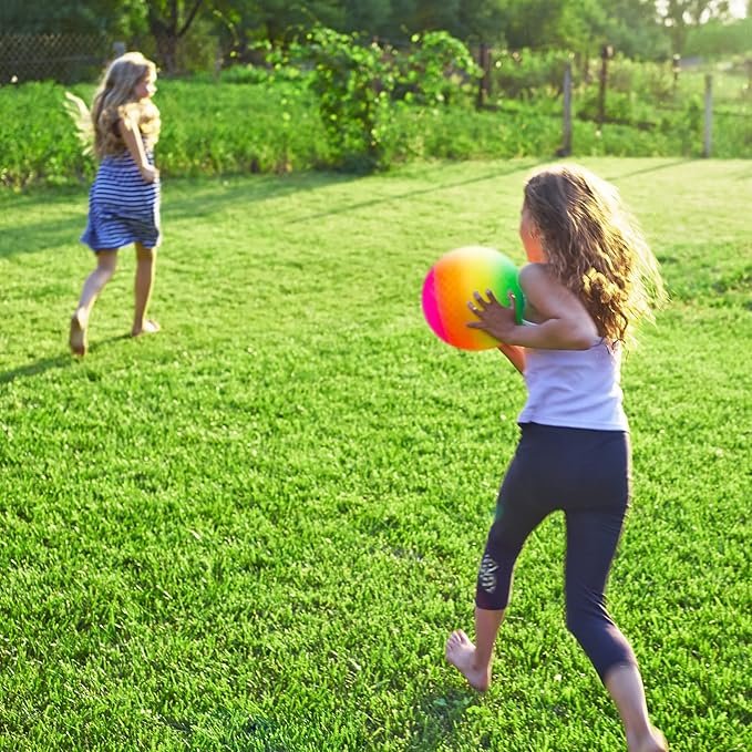 EVERICH Playground Balls Kickball, 6 or 12 Pack 8.5" Dodgeballs Bouncy Kick Balls for Kids Adults Outdoor Indoor, 4 Square Ball School Yard Games for Boys Girls 3-5 5-8 8-12 with Pump