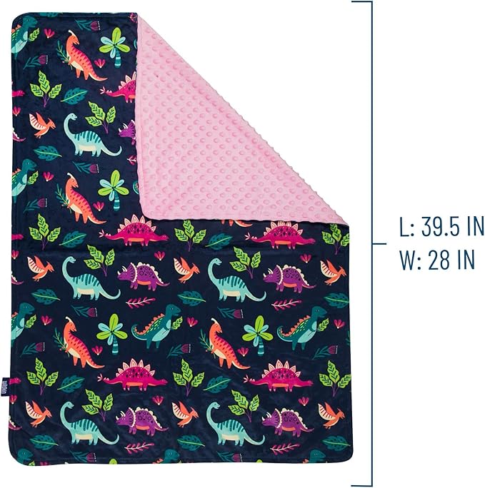 Wildkin Plush Baby Blanket – Soft & Cozy Comfort, Ideal for Toddlers, Travel & Daycare - Darling Dinosaur