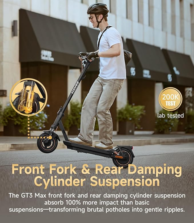 NAVEE GT3 Series Electric Scooter Adults, e Scooter, Fast 20 Mph, 700w 500w Motor with Suspension, Long Range 30 Miles, 10" Tires All Terrain, Foldable for Commuter Men Adult Teens Students Heavy Duty