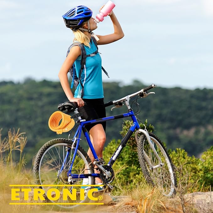 Etronic Bike Lock M6, Cable Lock 6 Feet Long Coiled Security Resettable Combo Combination Lock Bicycle Lock with Mounting Bracket