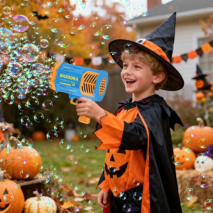 Bubble Machine Gun Kids Toys, Bubble Gun with Colorful Lights and Thousands Bubbles, Outdoor Toy Birthday Party Halloween Favors for Boys Girls Age 3 4 5 6 7 8 9 10 11 12 Years Old