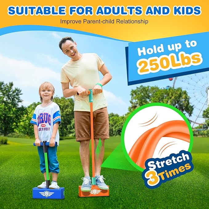 CUUGO LET'S GO! CG Jumping Promotes Growing Taller- Pogo Stick Foam Pogo Jumper for Kids, Toys for 3-12 Year Old Boys Girls Outdoor Toys Indoor Toys Fun Gifts Christmas Stocking Stuffers Gifts