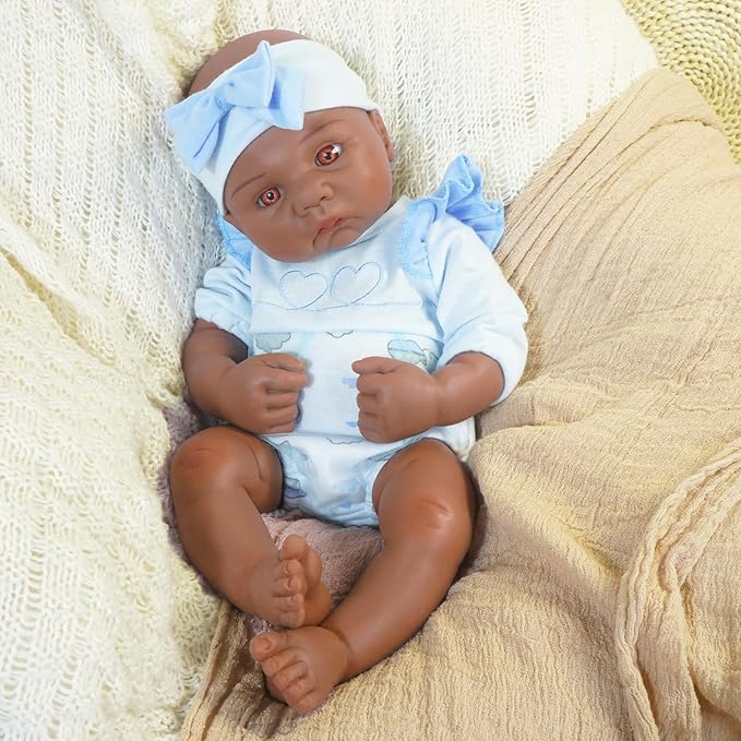 16.14 in Full Silicone Reborn Baby Dolls, 1:1 Lifelike Newborn Dolls Non Vinyl Realistic Reborn Toddler Dolls Boy Washable Sleeping Doll