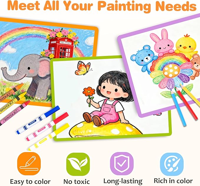 158 Pcs Art Supplies for Kids Ages 4-8, 6-8, Deluxe Art Kit Crafts Drawing Painting Set with Crayons, Colored Pencils, Markers - Christmas Gift for 4 5 6 7 8 9 10 11 12 Year old Toddlers Girls Boys