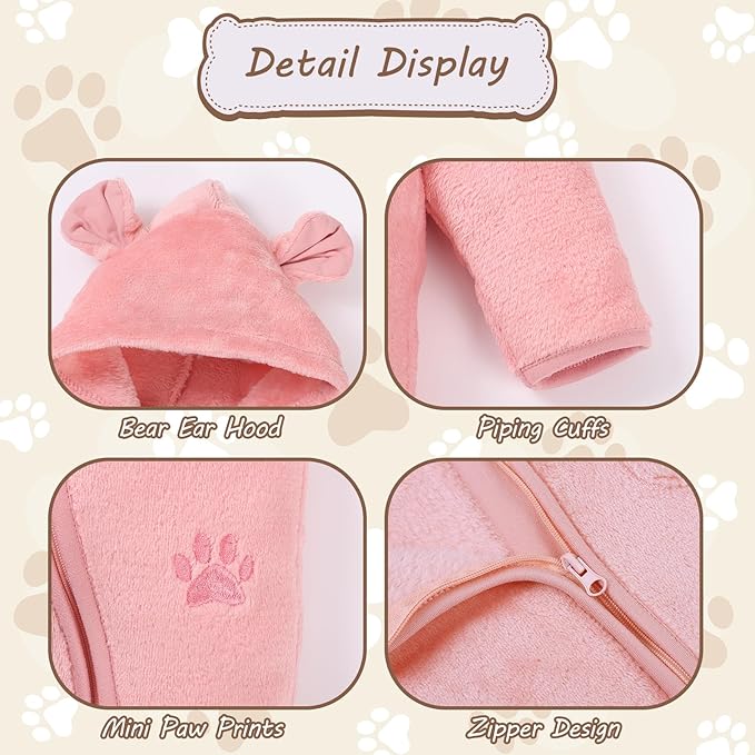 Newborn Snowsuit Baby Boy Bear Outfit Infant Girls Fleece Warm Jumpsuit Romper Winter Hooded Clothes