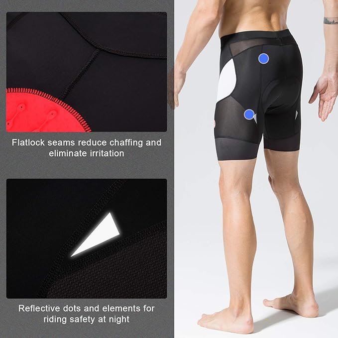 Men's Cycling Shorts Padded Bicycle Riding Half Pants Bike Biking Cycle Tights