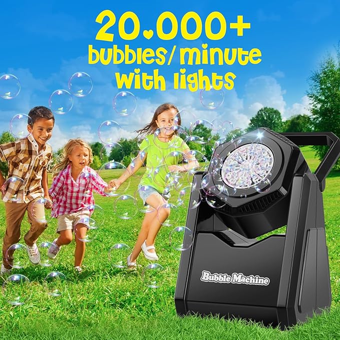 Bubble Machine for Kids, Automatic Bubbles Blower Maker Outdoor Outside Toys for Toddlers Age, Toys for 3 4 5 6 7 8 Years Old Boys Girls, Gift for Party Wedding Birthday