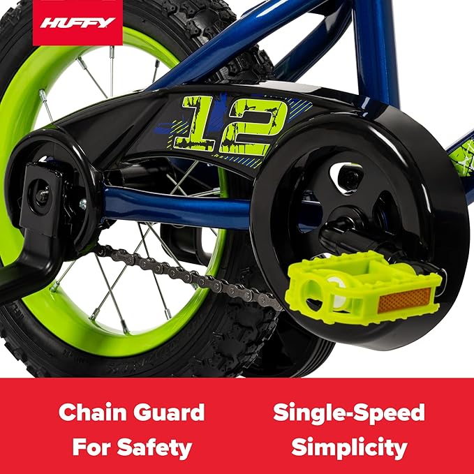 Huffy Upshot 12/16/20 Inch Boys' Bike for Kids, Ages 3+ Years Old, Multiple Color Options, Removable Training Wheels (12" and 16" Only), BMX Design, Designed for Growth, Durable, Easy Assembly