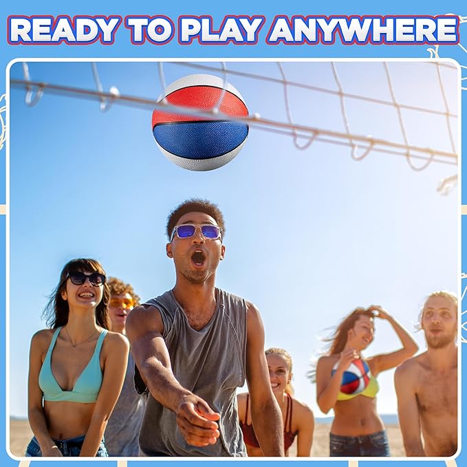 Bedwina Mini Rubber Basketball Balls for Kids - (Pack of 12) 7 Inch, Size 3 - Pool Basketball Hoop Set, Outdoor & Indoor Small Hoops Carnivals, Game Prizes