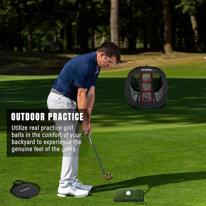 Pop-Up Golf Chipping Net - Ultimate Target Training Chip Aids for Precision & Distance, Outdoor | Indoor Practice, Golfer Gift