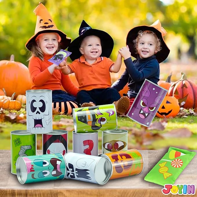JOYIN 13 Pcs Halloween Carnival Can Bean Bag Toss Games for Kids & Adults Trick or Treat Decoration, Home Decor Party Favors Supplies, Homeschooling Backyard Game