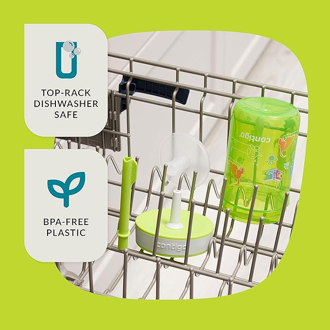 Contigo Kids’ Leighton Straw Tumbler with Spill-Proof Lid, 14 Oz., 2-Pack