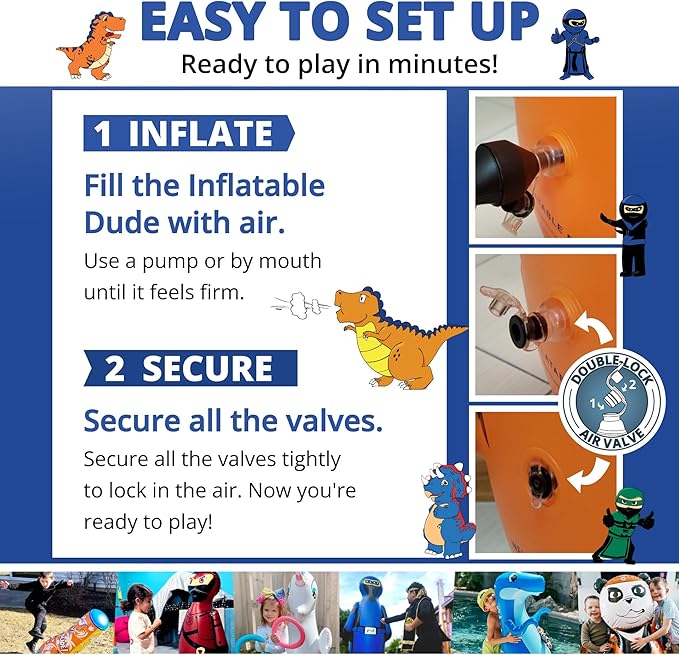 INFLATABLE DUDES Ninja Toy 63 Inches -Kids Punching Bag | Already Filled with Sand| Bop Bag | Inflatable Bopper | Boxing | Ninja Birthday Party | Punching Bag for Kids- (Heavy Hitters Nobi)