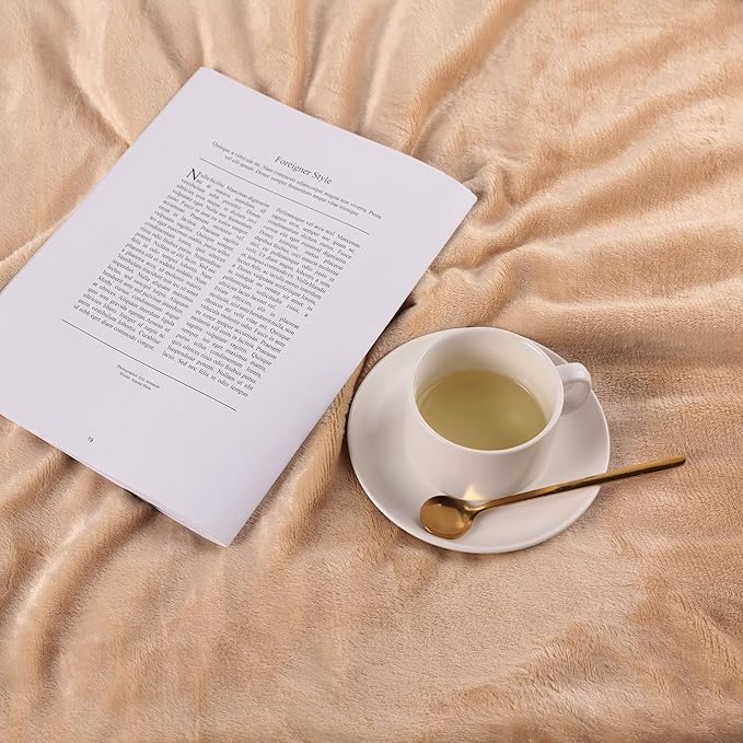 NANPIPER King Size Blanket Warm Sherpa, Soft Fleece Throw for Bed, Reversible Thick Fuzzy Microfiber for Winter (Beige,90x108 inches)