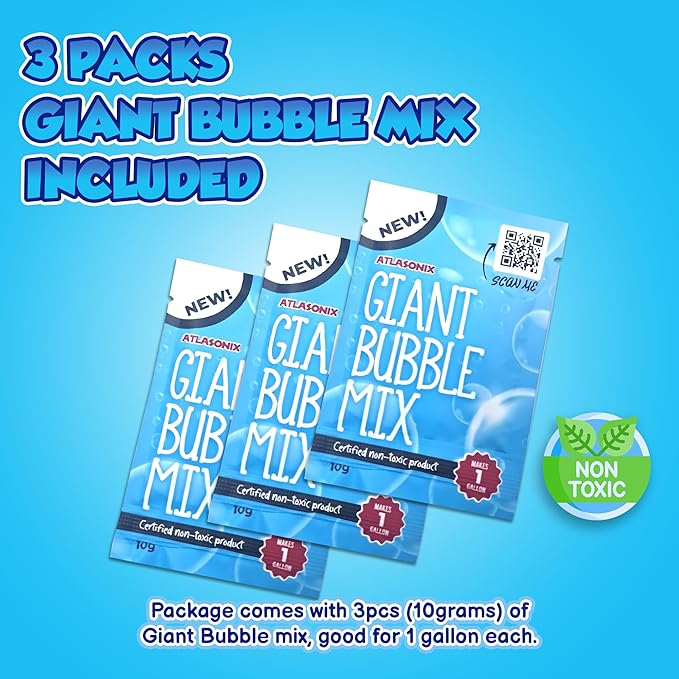 Giant Bubble Wands - Bubbles for Kids, Giant Bubbles, Bubble Toys, Large Blowing Rings, Variety Shapes Set for Big Soap Bubbles, Includes Huge Bubble Mix Solution Kit 19 Pack