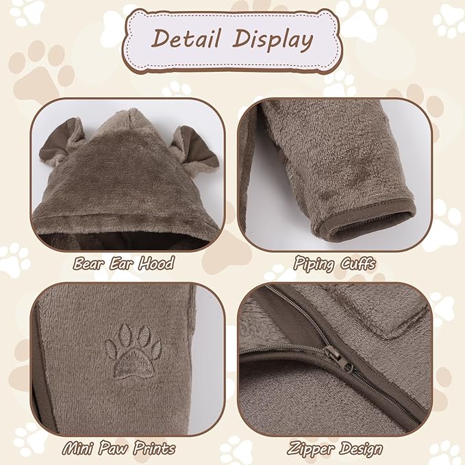 Newborn Snowsuit Baby Boy Bear Outfit Infant Girls Fleece Warm Jumpsuit Romper Winter Hooded Clothes